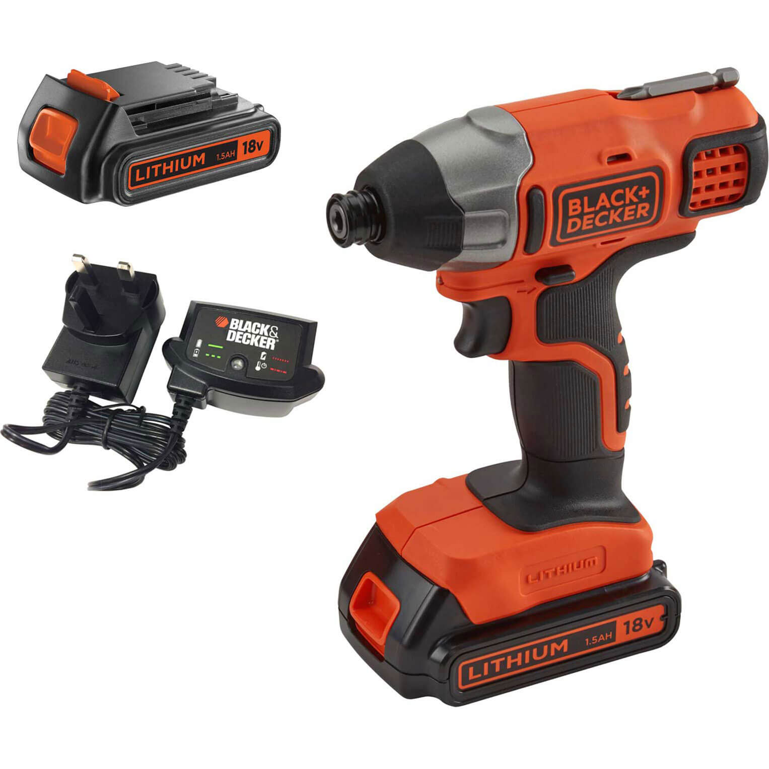 Black and Decker BDCIM18 18v Cordless Impact Driver 2 x 1.5ah Li-ion Charger No Case | Compare The Build