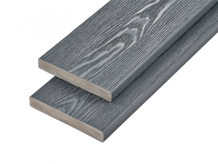 Premium Woodgrain Effect PVC-ASA Decking Board Capstock 3600mm x 200mm x 32mm - Ash Grey Price Comparisons | Compare The Build