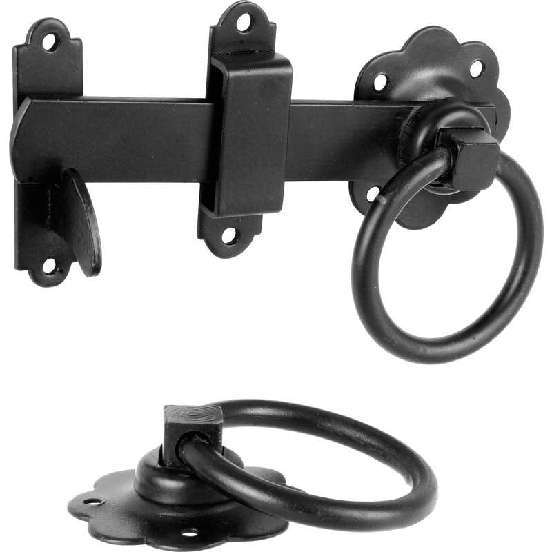 Ring Gate Latch Black With Plain Ring Price Comparisons | Compare The Build