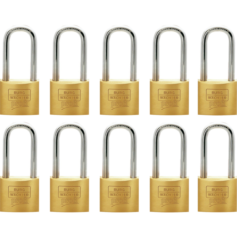 Burg-Wachter PROFI Ni Keyed Alike Padlock Set 40mm LS (10 Pack) in Brass Price Comparisons | Compare The Build