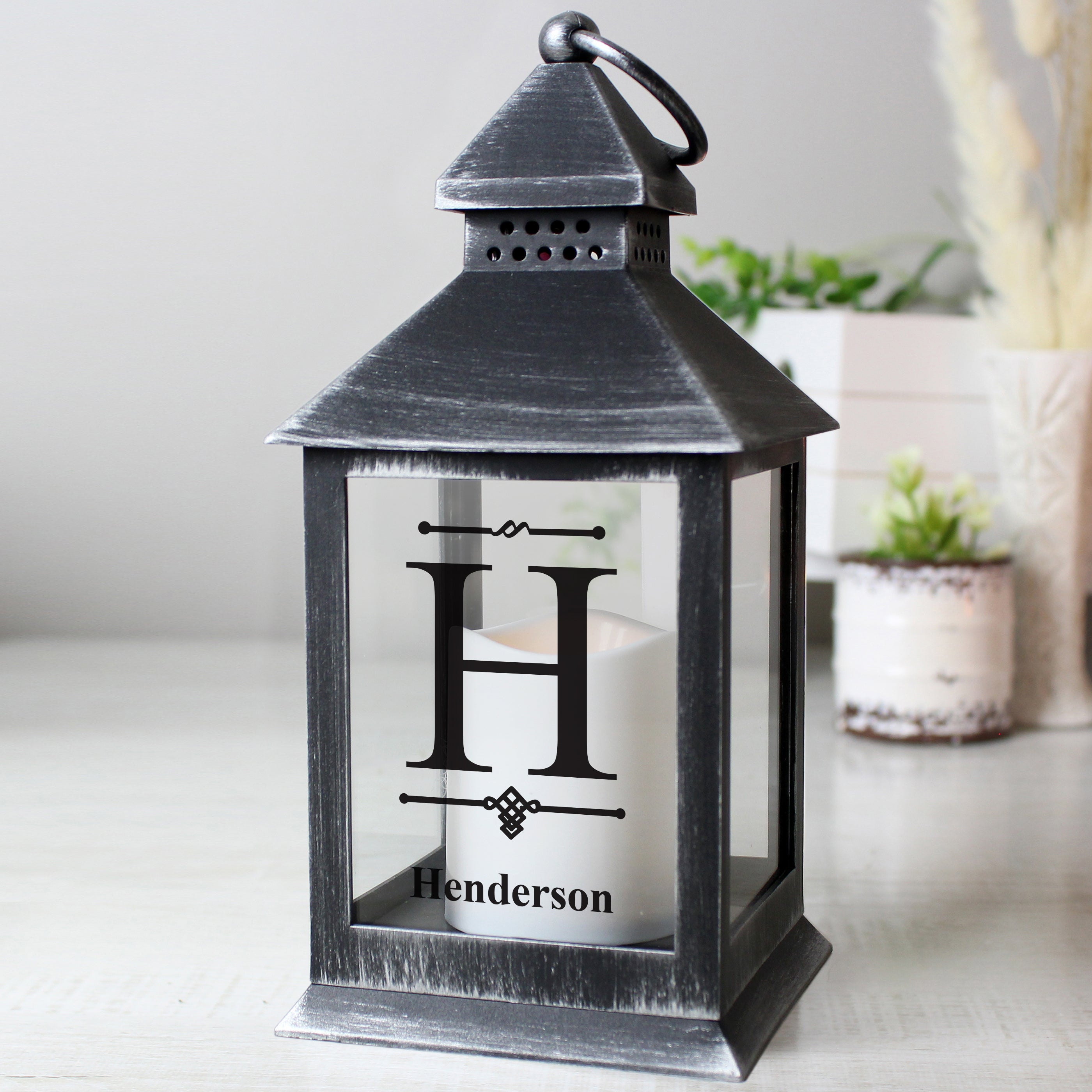 Personalised Initial Rustic Black Lantern Black Price Comparisons | Compare The Build
