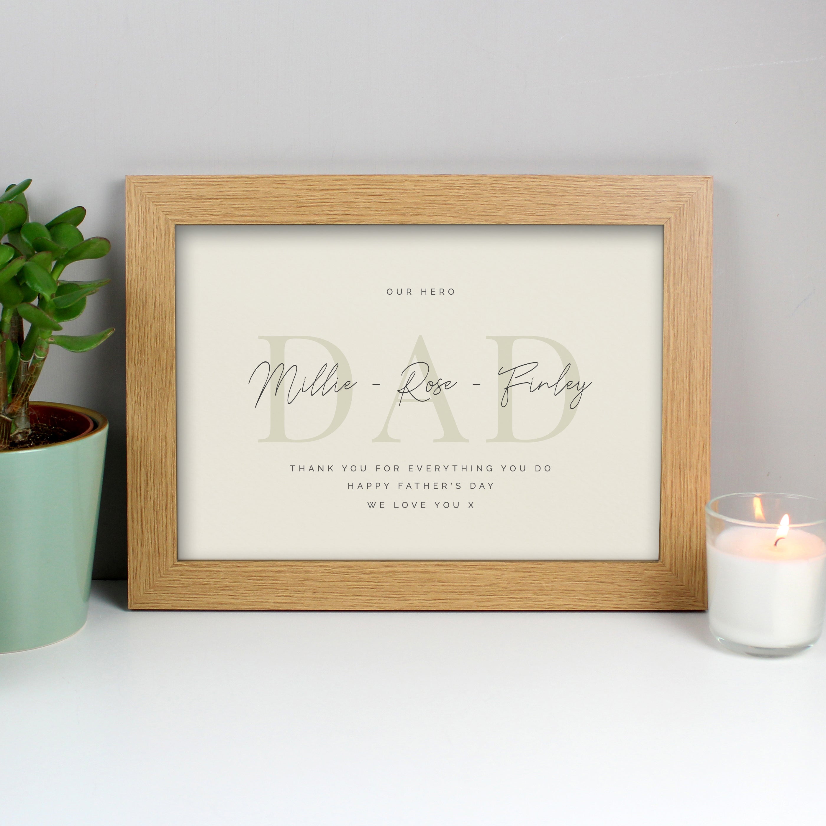 Personalised Message A4 Landscape Oak Framed Print Natural Price Comparisons | Compare The Build