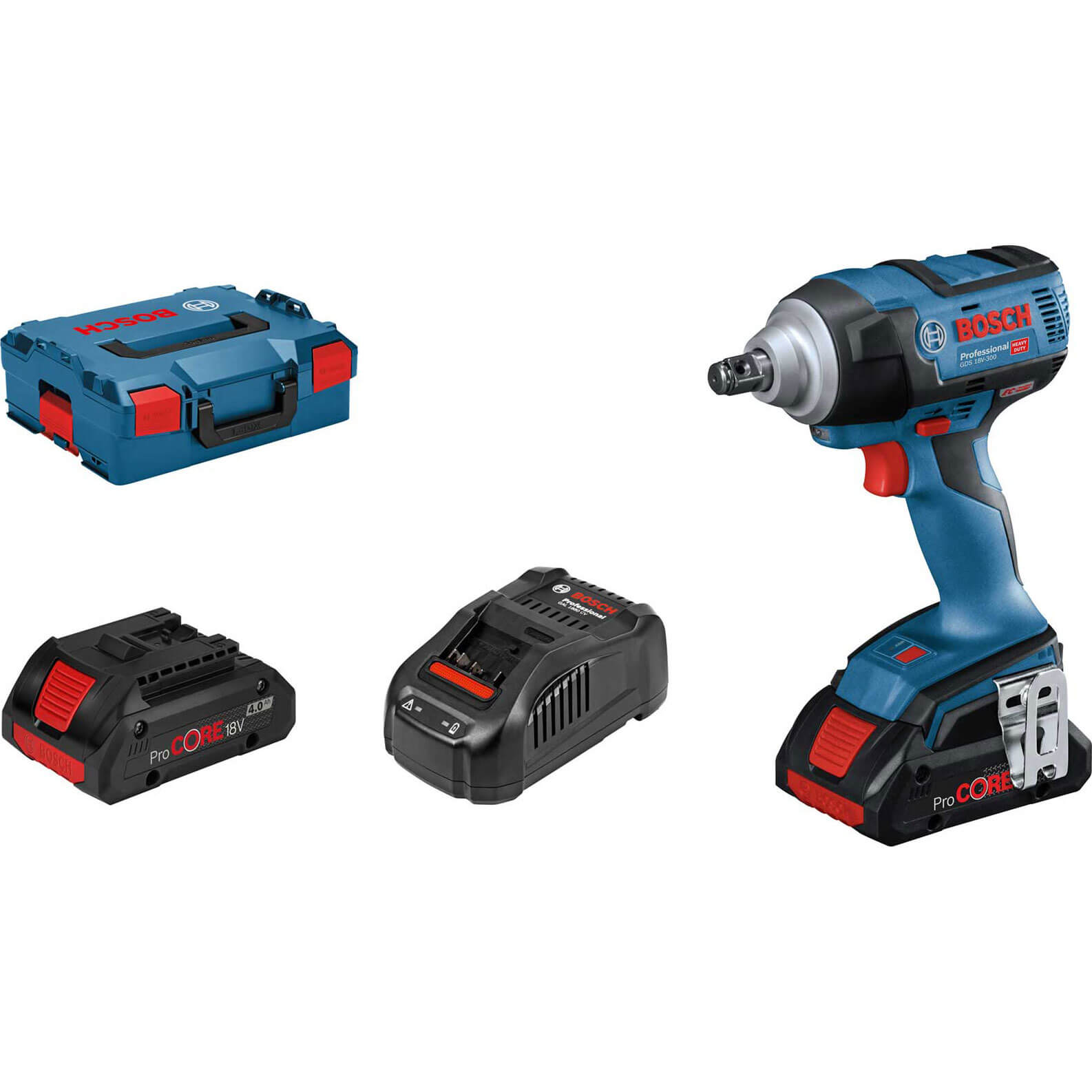 Bosch GDS 18V 300 Cordless Brushless 1/2" Drive Impact Wrench 2 x 4ah Li-ion Charger Case Price Comparisons | Compare The Build