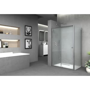 Vision 6mm Chrome Framed Shower Side Panel Only - 1850 x 800mm | Compare The Build