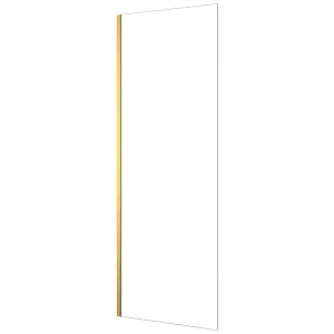 Nexa By Merlyn 8mm Brushed Brass Frameless Fixed Square Panel Bath Screen - 1500 x 800mm Price Comparisons | Compare The Build