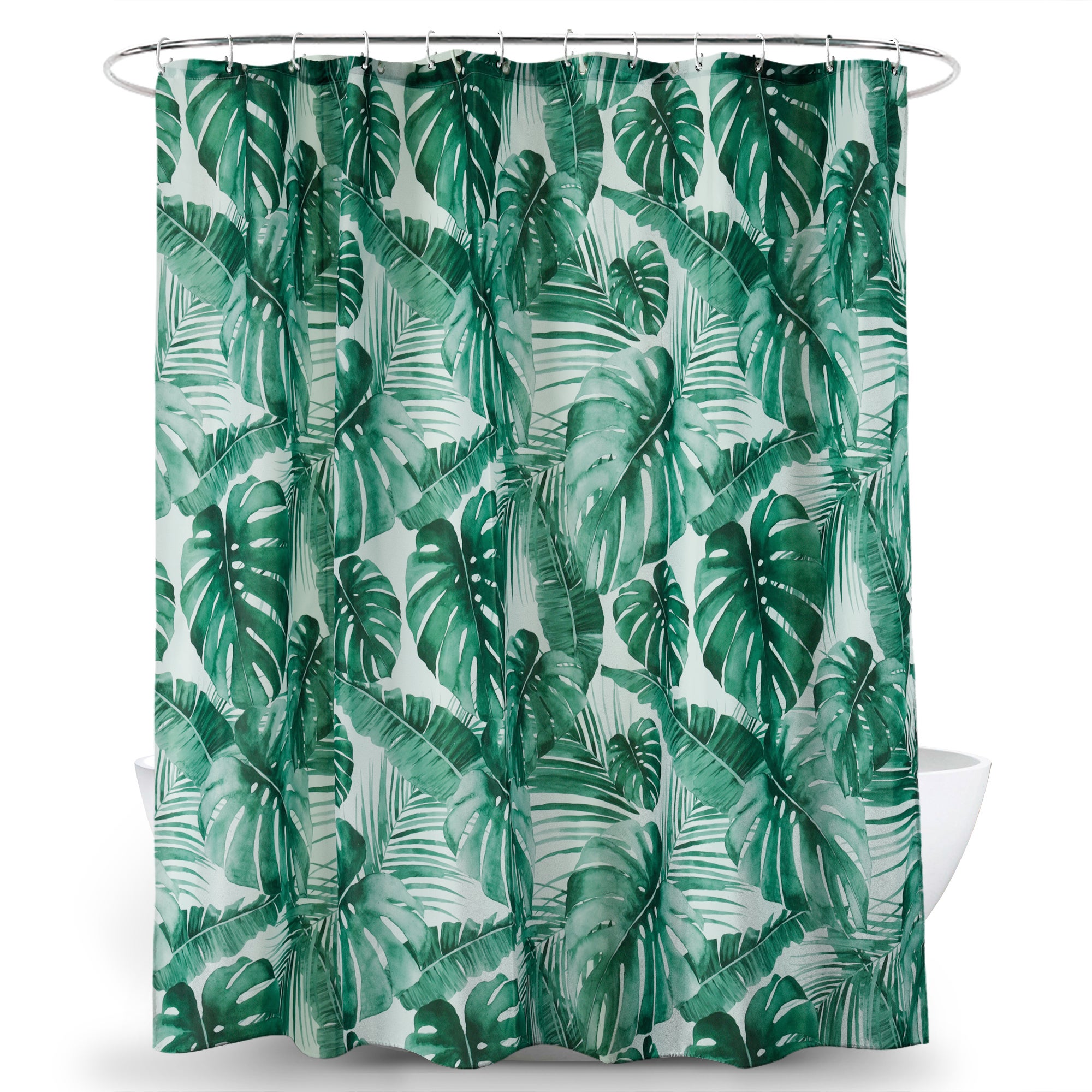 Tropical Leaf Green Shower Curtain Green | Compare The Build