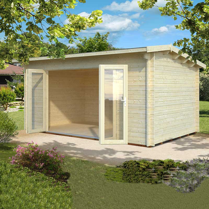 Palmako Ines 5.1m x 3.3mm Log Cabin Garden Room (44mm) Price Comparisons | Compare The Build