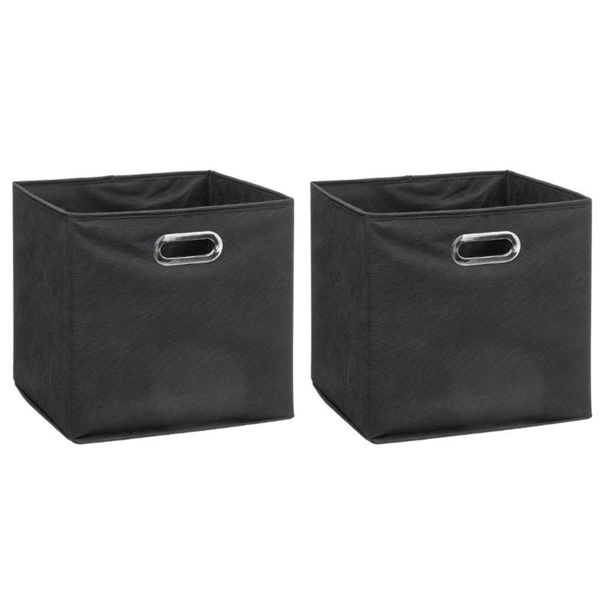 Mix and Modul Set of 2 Linen Effect Cube Storage Boxes Black Price Comparisons | Compare The Build