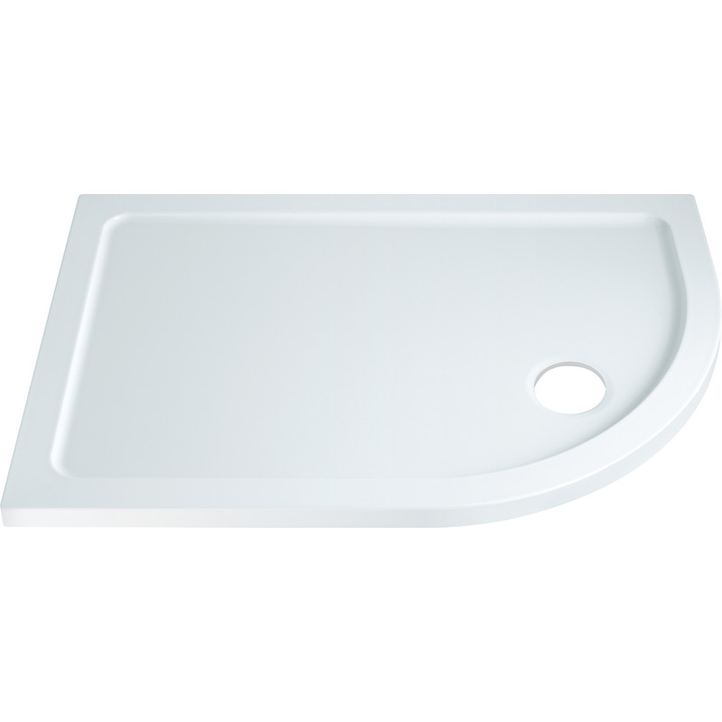 Resinlite Low Profile Quadrant Shower Tray Right Hand Offset 1000 x 800mm in White Polymer Resin Price Comparisons | Compare The Build