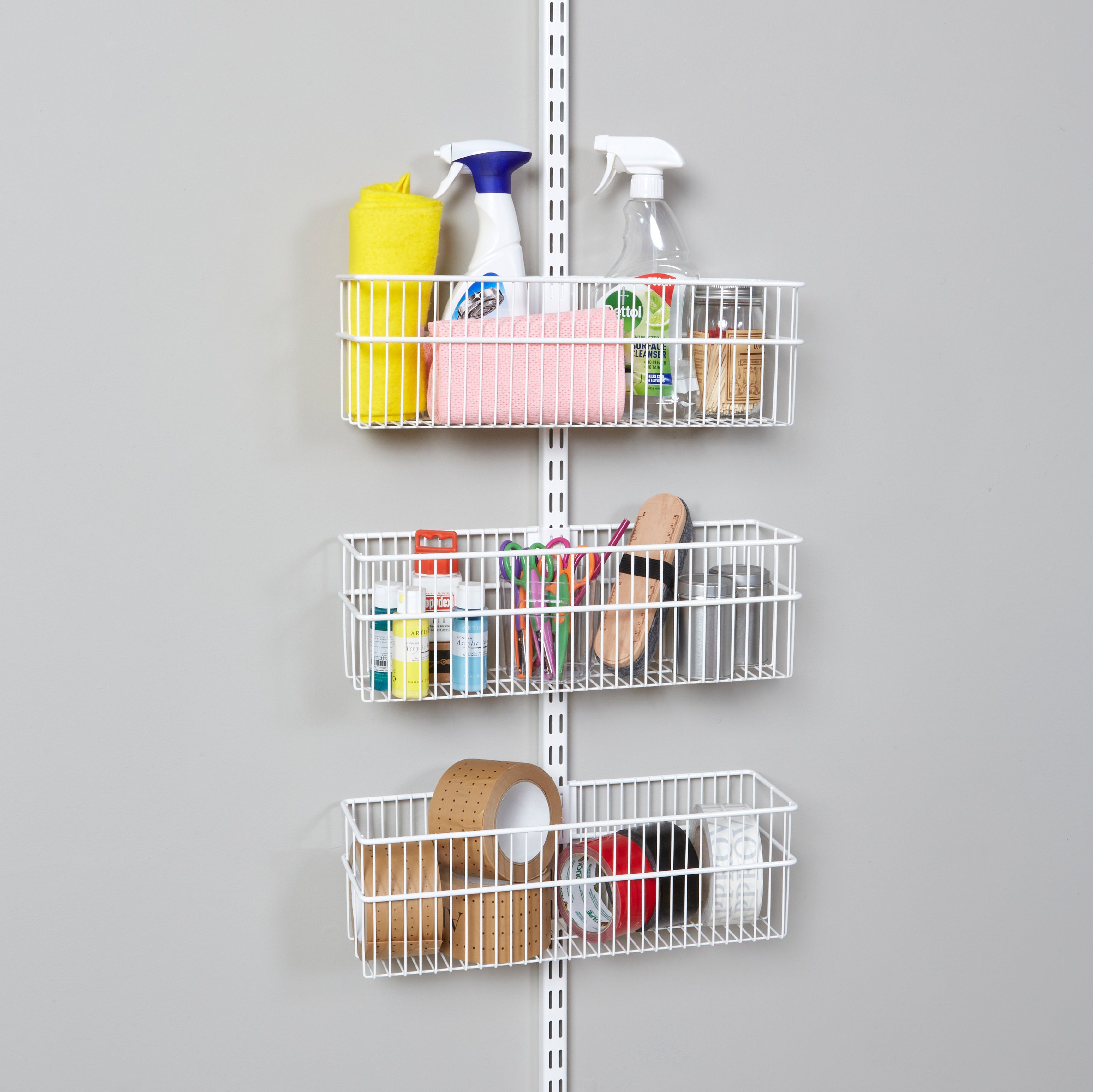 Elfa Wall Mounted 3 Basket Solution White Price Comparisons | Compare The Build