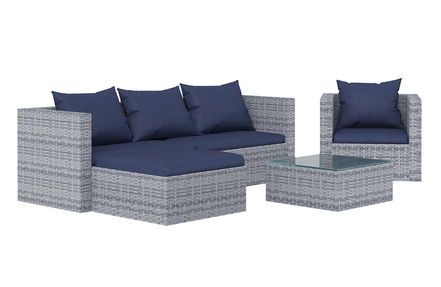 Rattan Garden Furniture 5 Seater Outdoor Modular Corner Sofa Table Set Grey Price Comparisons | Compare The Build