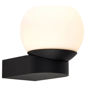 Saxby IP44 Bond Bathroom LED Wall Light - Matt Black with Opal Glass Shade Price Comparisons | Compare The Build