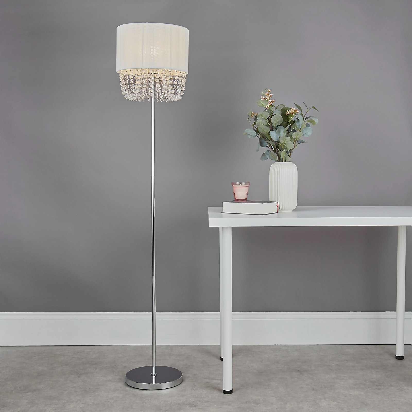 Bellano Floor Lamp - White | Compare The Build