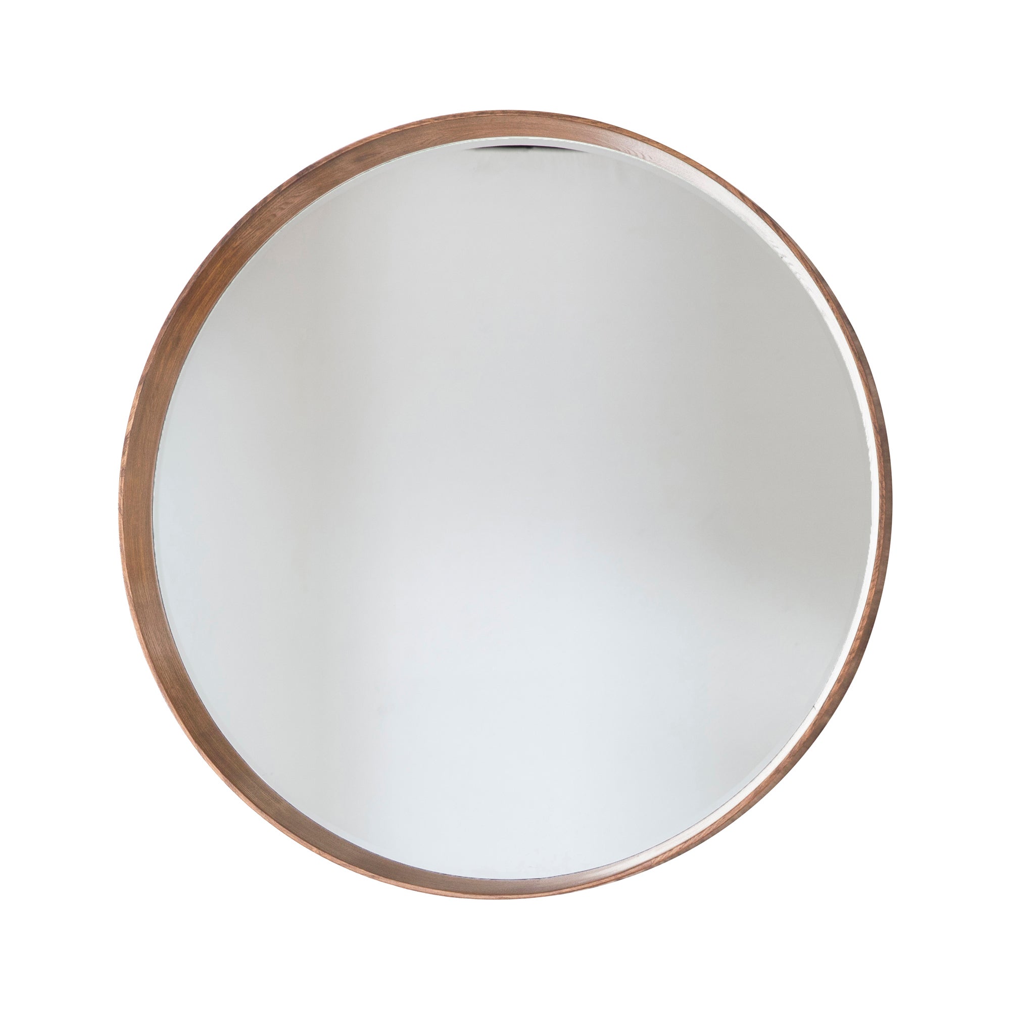 Sutton Round Oak Wall Mirror, 100m Brown | Compare The Build