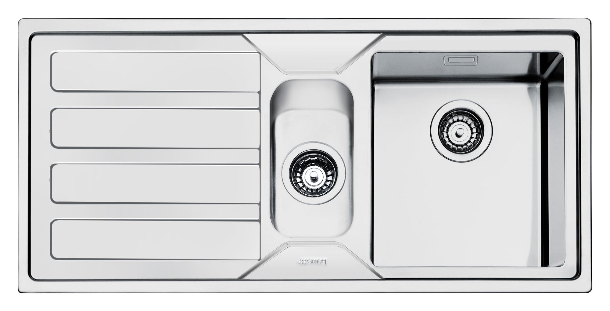 Smeg Mira Polished Stainless Steel 1.5 Bowl Sink & Drainer | Compare The Build