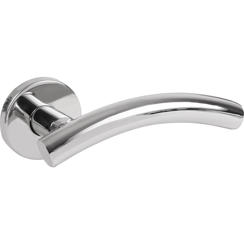 Eclipse Stainless Steel Lever On Rose Door Handles Polished (Pair) in Silver | Compare The Build