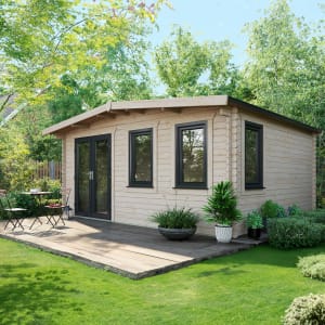 Power Sheds 14 x 16ft Left Hand Door Apex Chalet Log Cabin Price Comparisons | Compare The Build