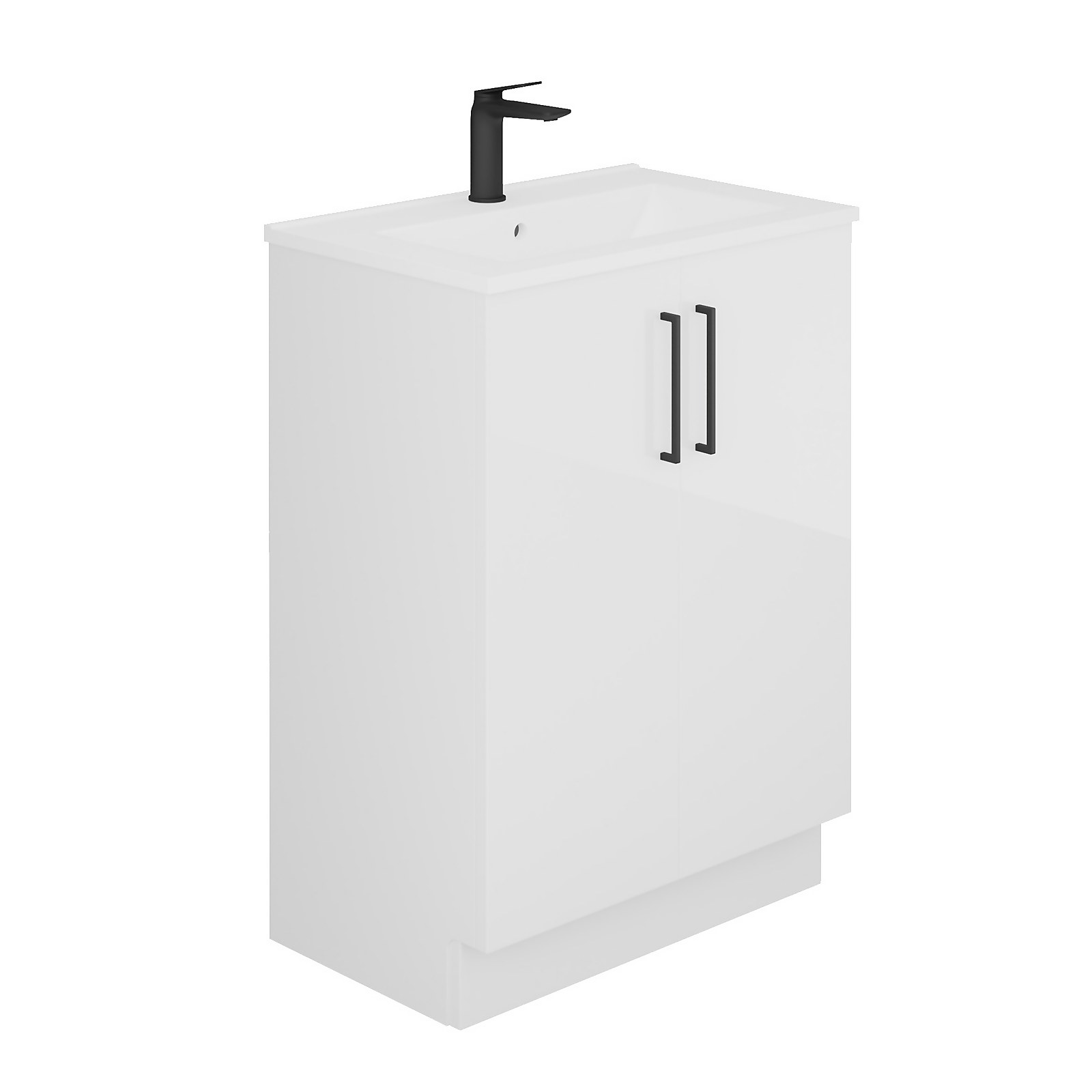 Bathstore Hartley 600mm Freestanding Vanity Two Door Unit and Basin - Gloss White Price Comparisons | Compare The Build