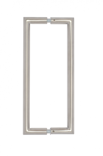 Satin Stainless Steel Mitred Pull Handle - Flanged 600mm x 25mm | Compare The Build