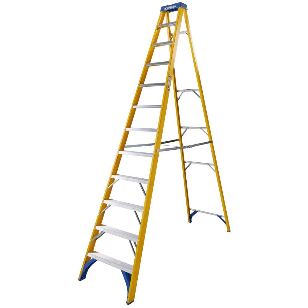 Werner 12 Tread Trade Fibreglass Step Ladder - BS 2037 EN131 Professional 7161218 Price Comparisons | Compare The Build