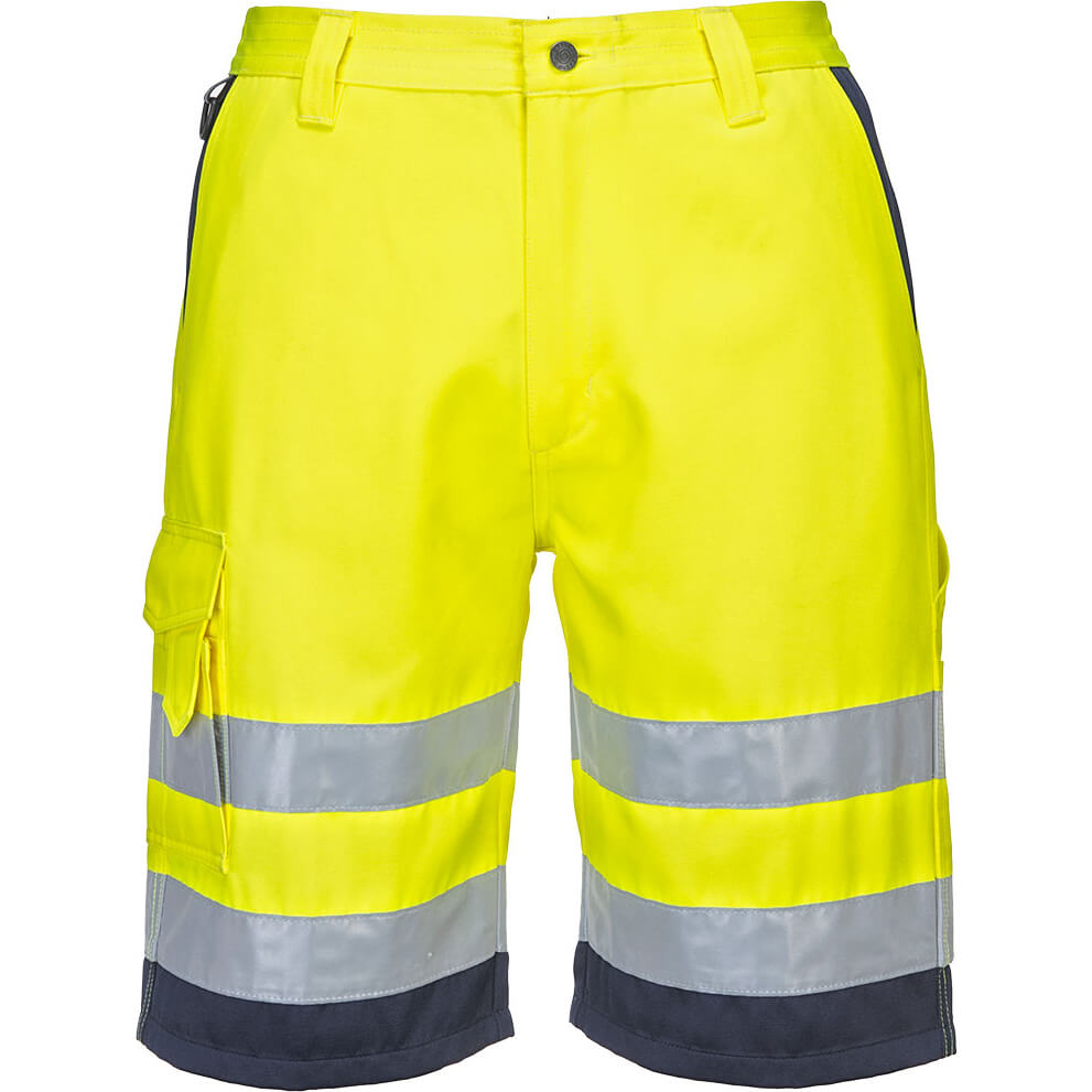 Portwest Mens Class 1 Hi Vis Poly Cotton Shorts Yellow / Navy XL Price Comparisons | Compare The Build