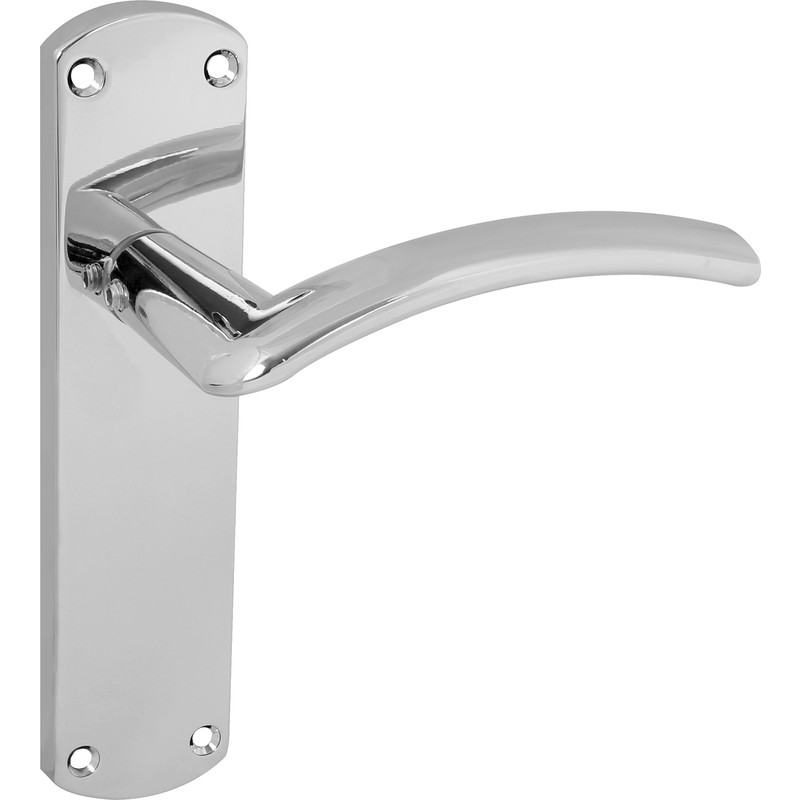 Serozzetta Tres Door Handles Latch Polished (Pair) in Chrome | Compare The Build