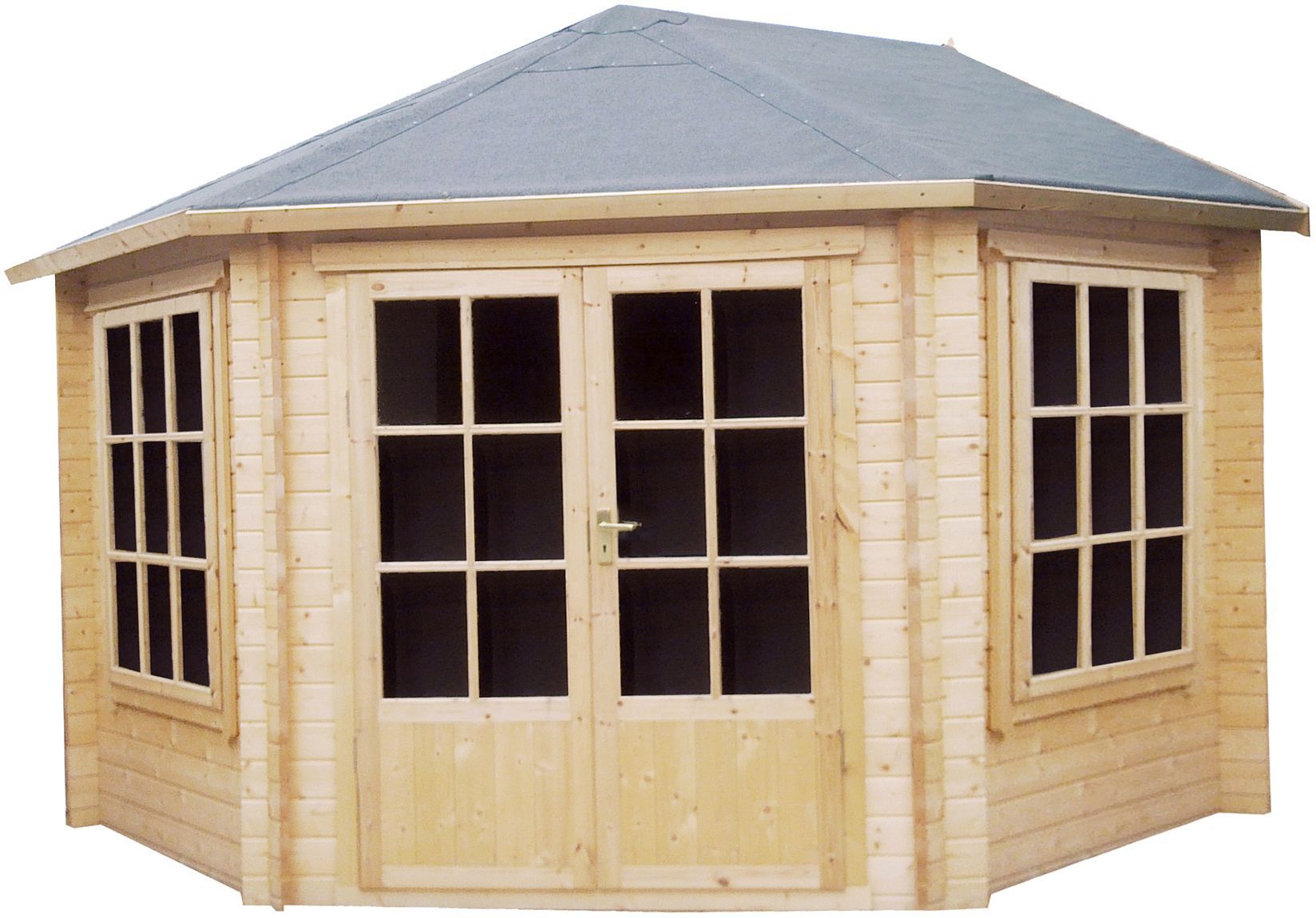 Shire Belvoir 10X10 Toughened Glass Apex Tongue & Groove Wooden Cabin | Compare The Build