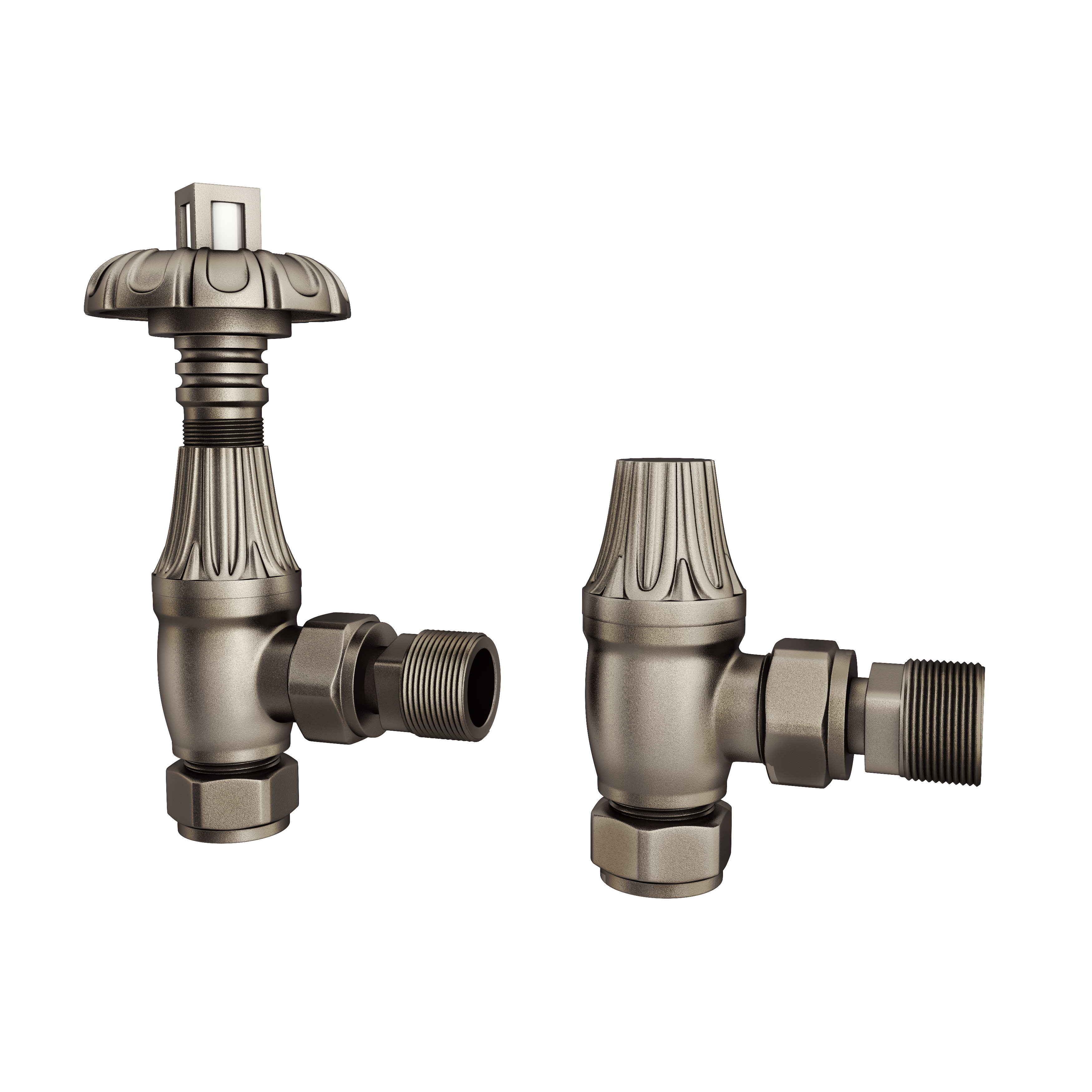 Trade Direct Thermostatic Valves, Traditional Metal Head, Natural Pewter Angled Price Comparisons | Compare The Build