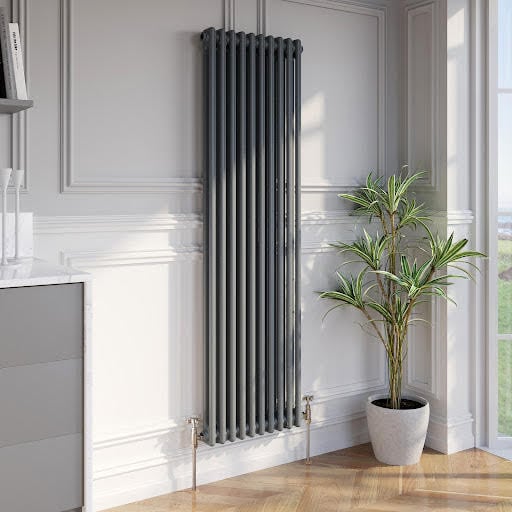 Park Lane Traditional Vertical Colosseum Double Bar Column Radiator Anthracite - 1600 x 470mm Price Comparisons | Compare The Build