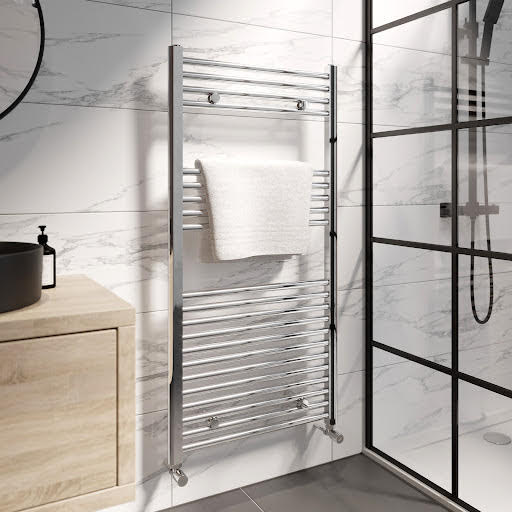 Duratherm Heated Towel Rail Flat Chrome 1200 x 600mm Price Comparisons | Compare The Build