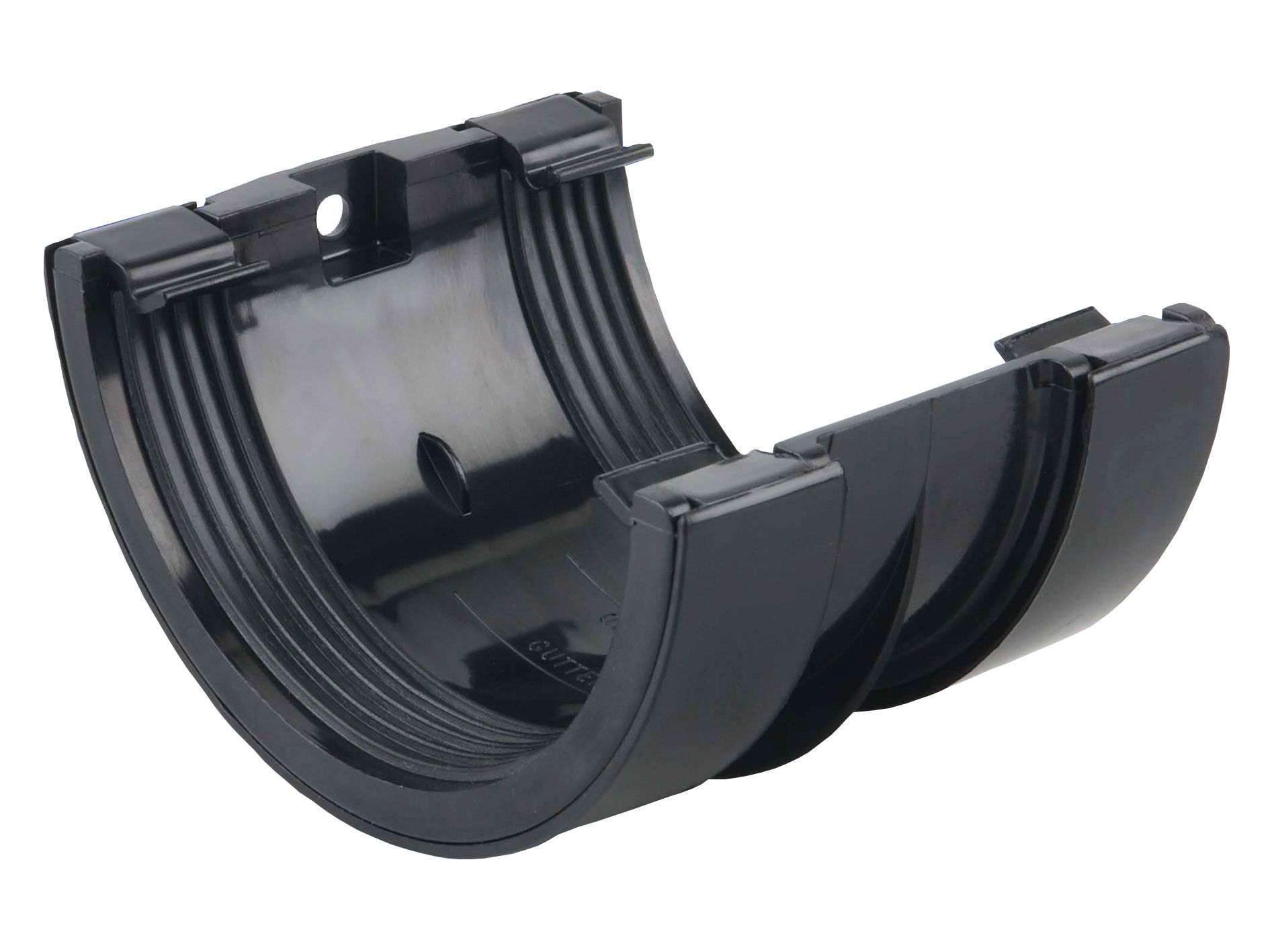 Wavin Osma RoundLine gutter jointing bracket 112mm black 0T005B Price Comparisons | Compare The Build
