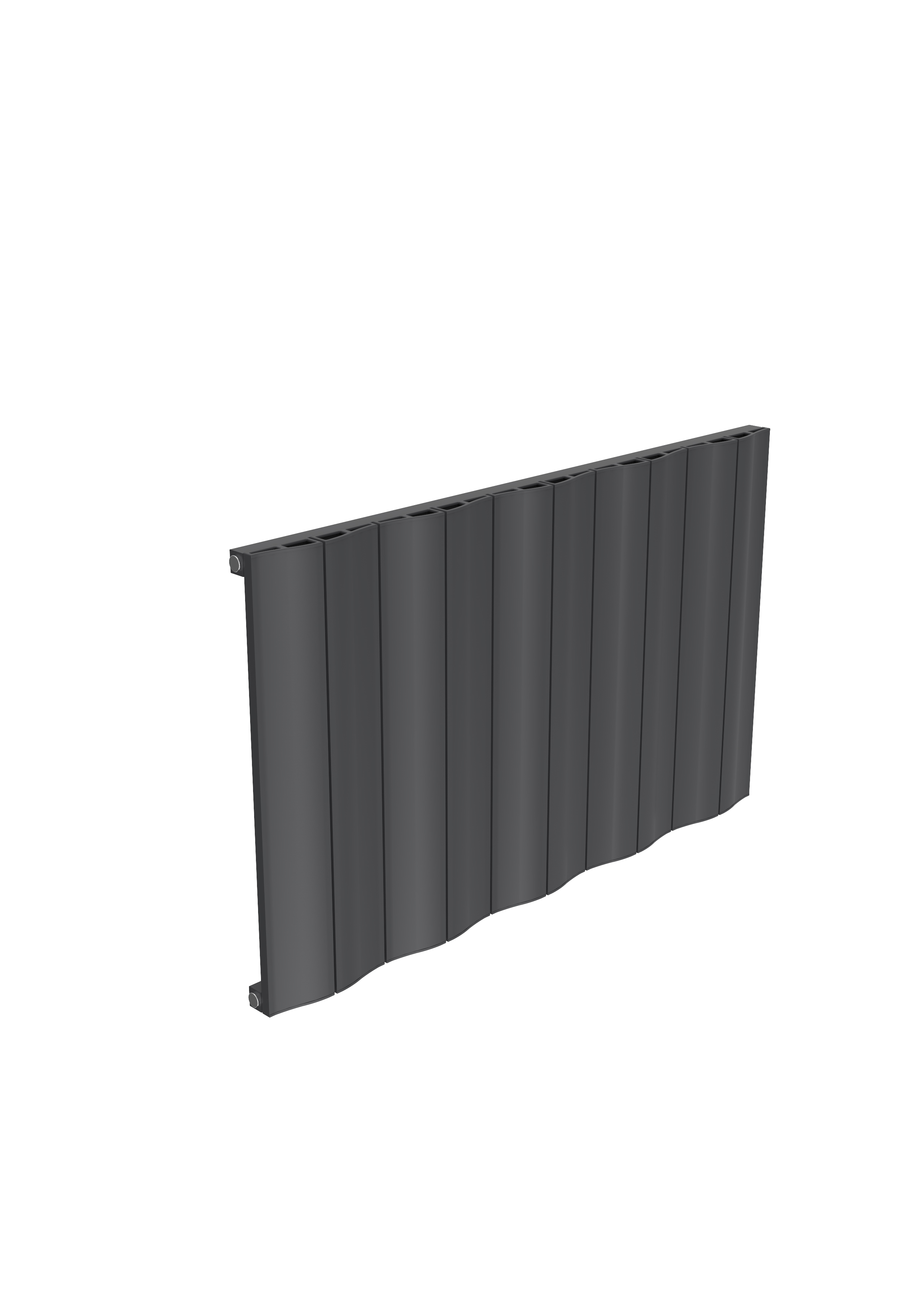 Reina Wave Horizontal Aluminium Designer Radiator, Anthracite, 600mm x 1036mm Price Comparisons | Compare The Build