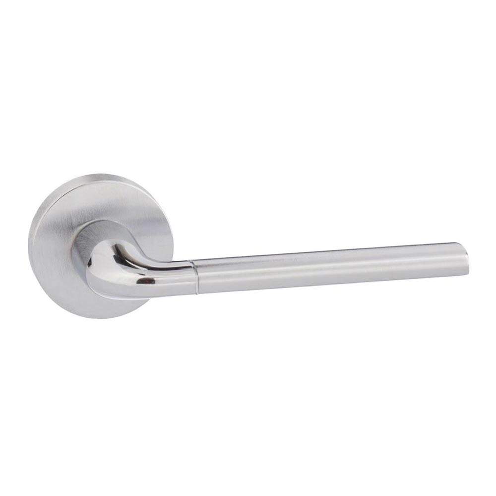 Atlantic Forme Milly Designer Lever on Minimal Round Rose - Polished Chrome / Satin Chrome Silver Atlantic UK FMR158SCPC | Compare The Build