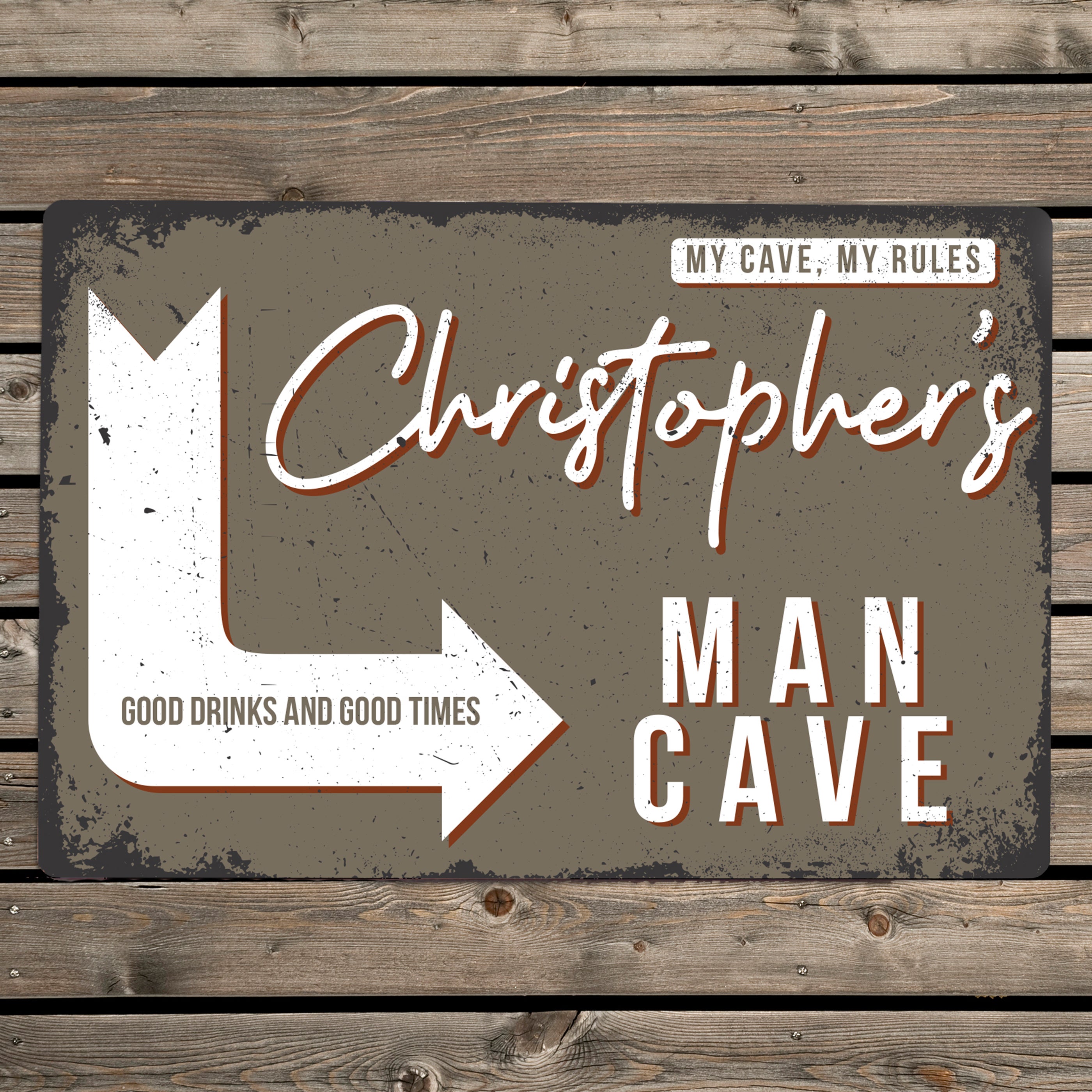 Personalised Man Cave Metal Sign Brown Price Comparisons | Compare The Build