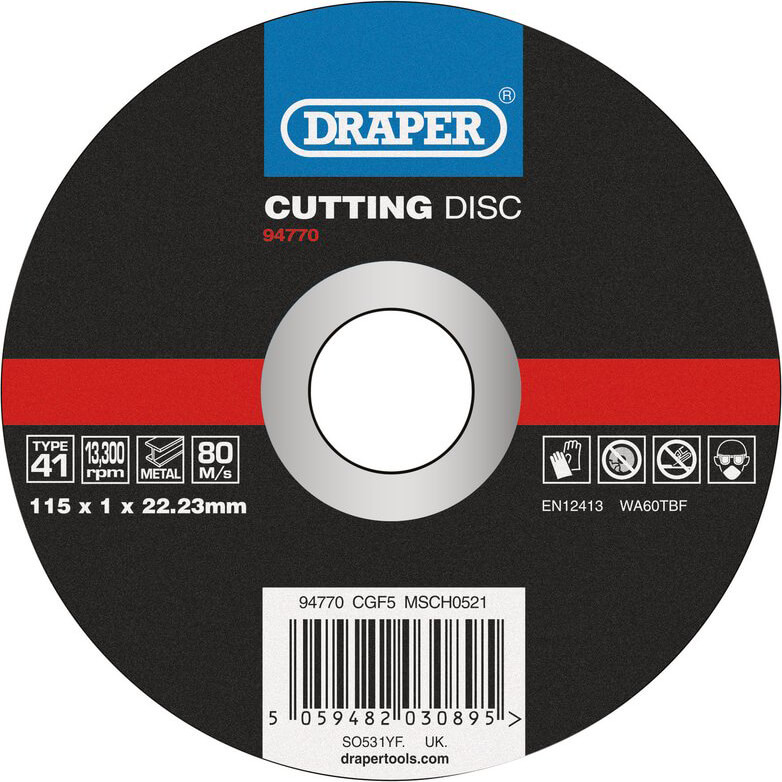 Draper Metal Cutting Disc 115mm 1mm 22mm | Compare The Build