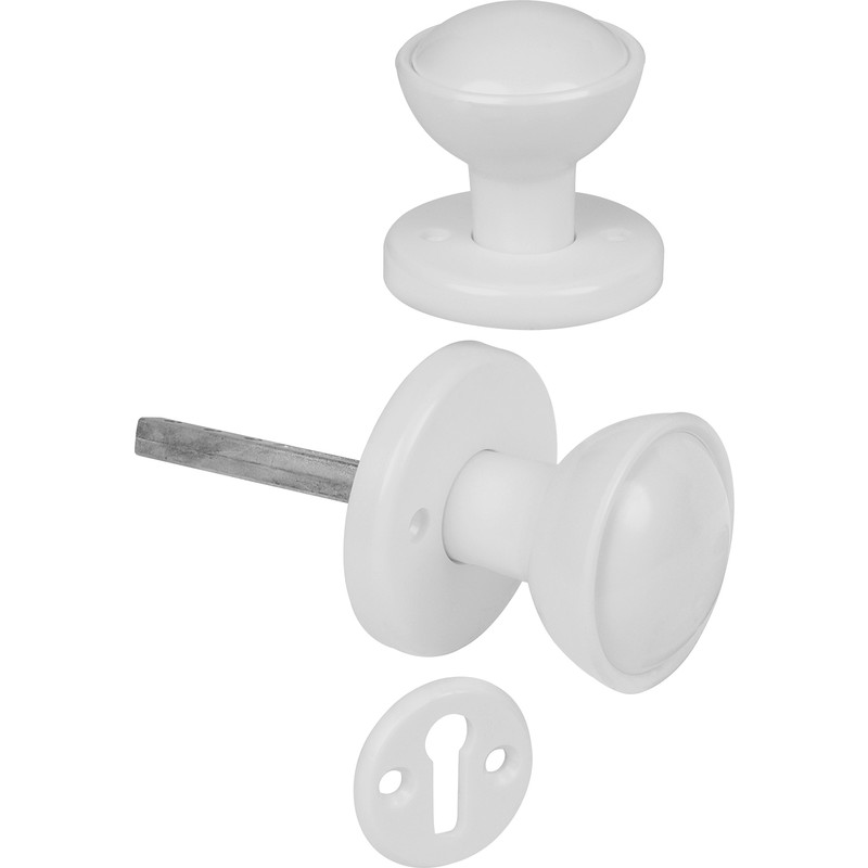 Mortice Knob Set in White Plastic Price Comparisons | Compare The Build