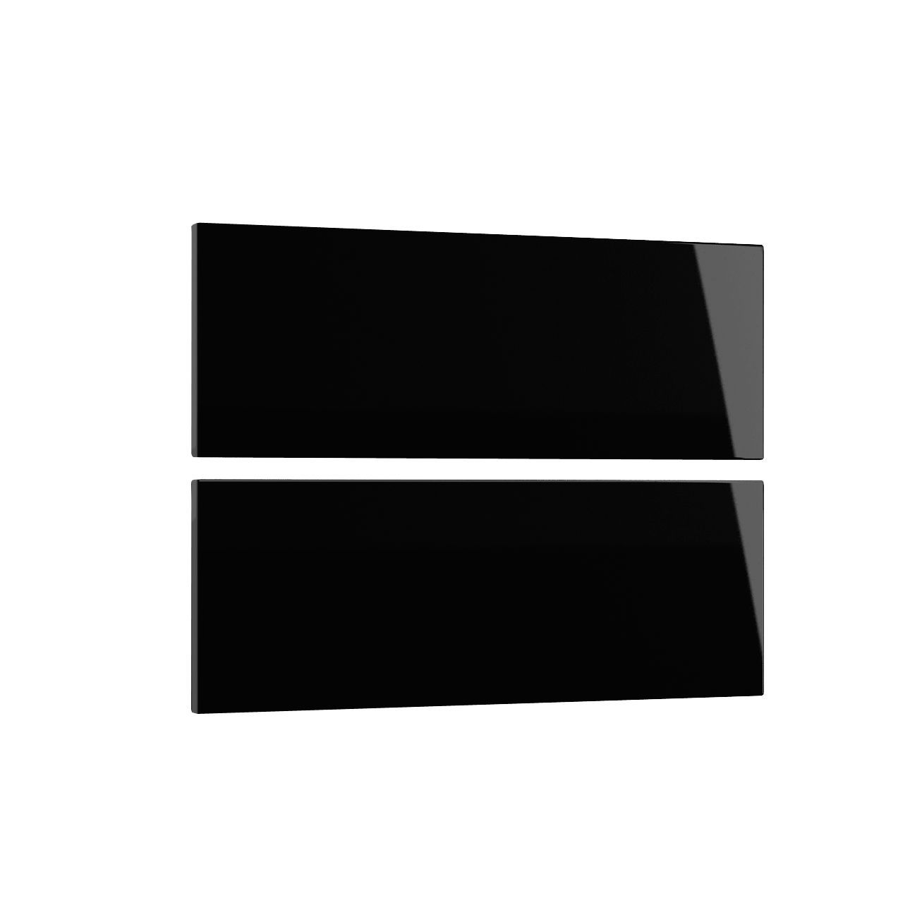 Cooke & Lewis Designer Black Gloss Contemporary Black Gloss 2 Drawer Mid Bedside Front Pack (W)596mm Price Comparisons | Compare The Build