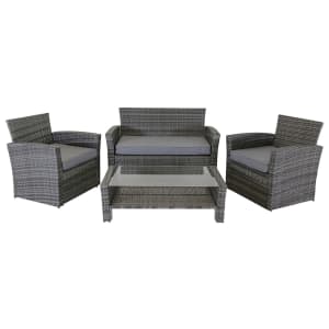 Charles Bentley 4 Seater Rattan Garden Furniture Set - Grey Price Comparisons | Compare The Build