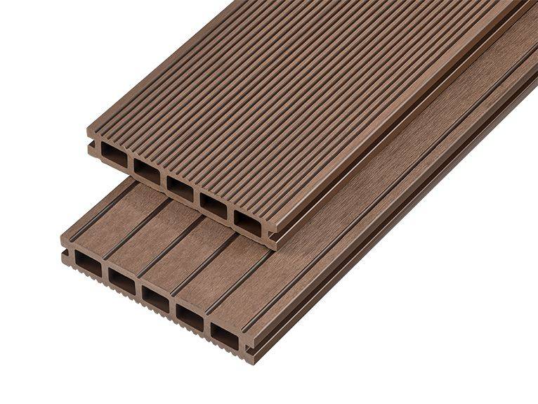 Hollow Domestic Grade Composite Decking Board 2400mm x 150mm x 25mm - Coffee | Compare The Build