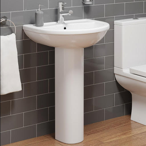 Ceramica Milan Full Pedestal 550mm 1 Tap Hole Bathroom Basin Price Comparisons | Compare The Build