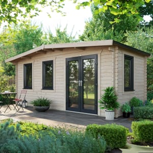 Power Sheds 8 x 18ft Right Hand Door Apex Chalet Log Cabin Price Comparisons | Compare The Build