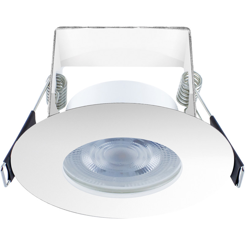 Integral LED 3.8W Evofire+ IP65 Integrated Fire Rated Dimmable Downlight 400lm Cool White in Chrome Steel Price Comparisons | Compare The Build