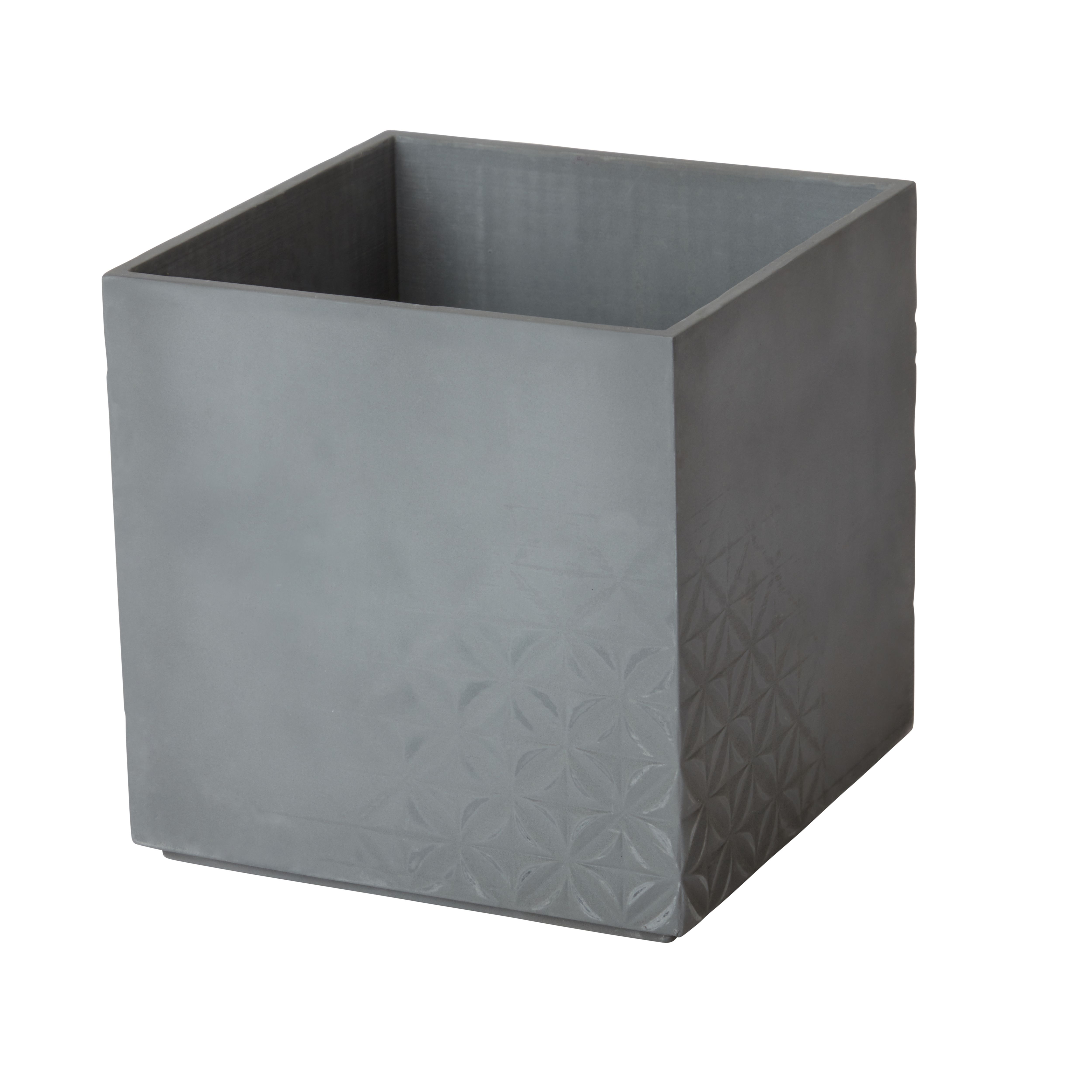 GoodHome Grey Plastic Concrete Effect Square Plant Pot (Dia)13.3Cm Price Comparisons | Compare The Build