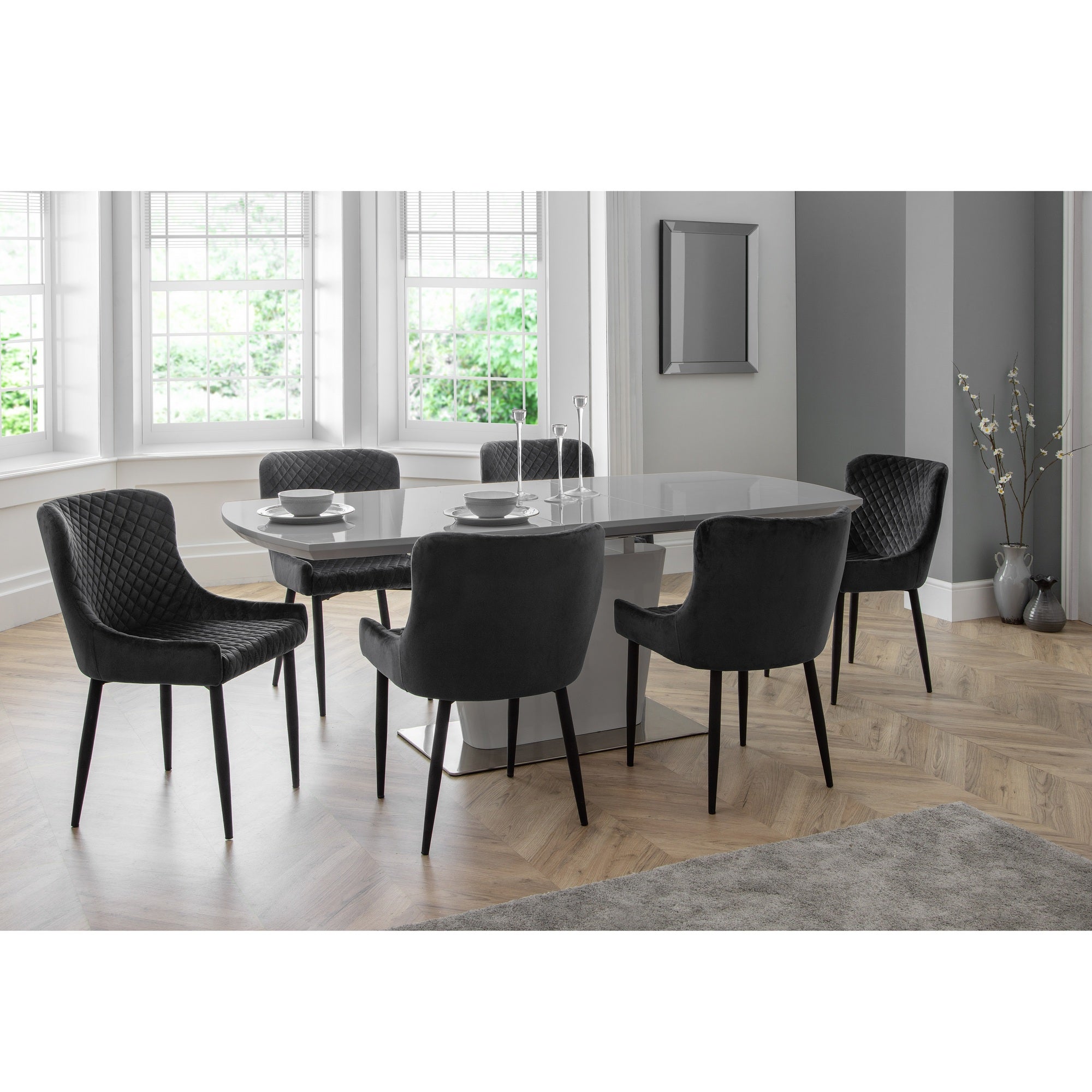 Como High Gloss Extendable Dining Table Grey Grey Price Comparisons | Compare The Build