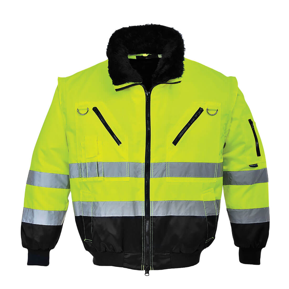 Portwest Hi Vis 3 in 1 Pilot Jacket Yellow / Black 3XL Price Comparisons | Compare The Build