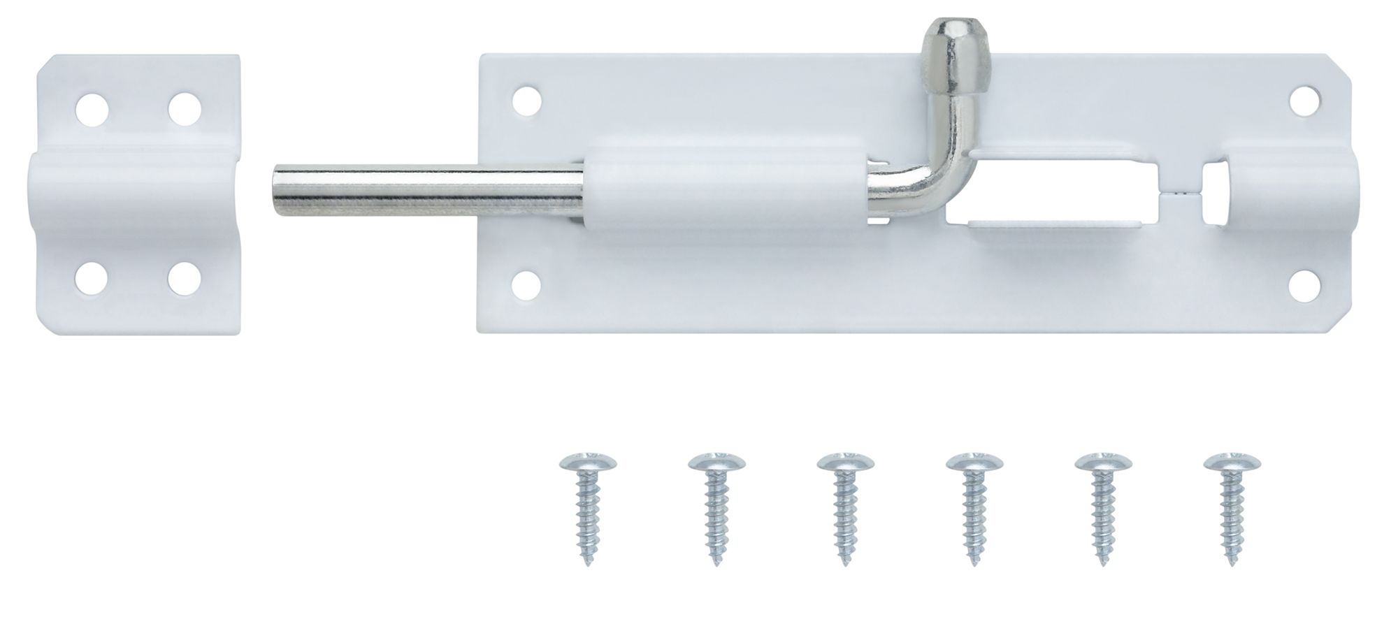 White Steel Barrel Door Bolt N385 (L)102mm (W)38mm Price Comparisons | Compare The Build