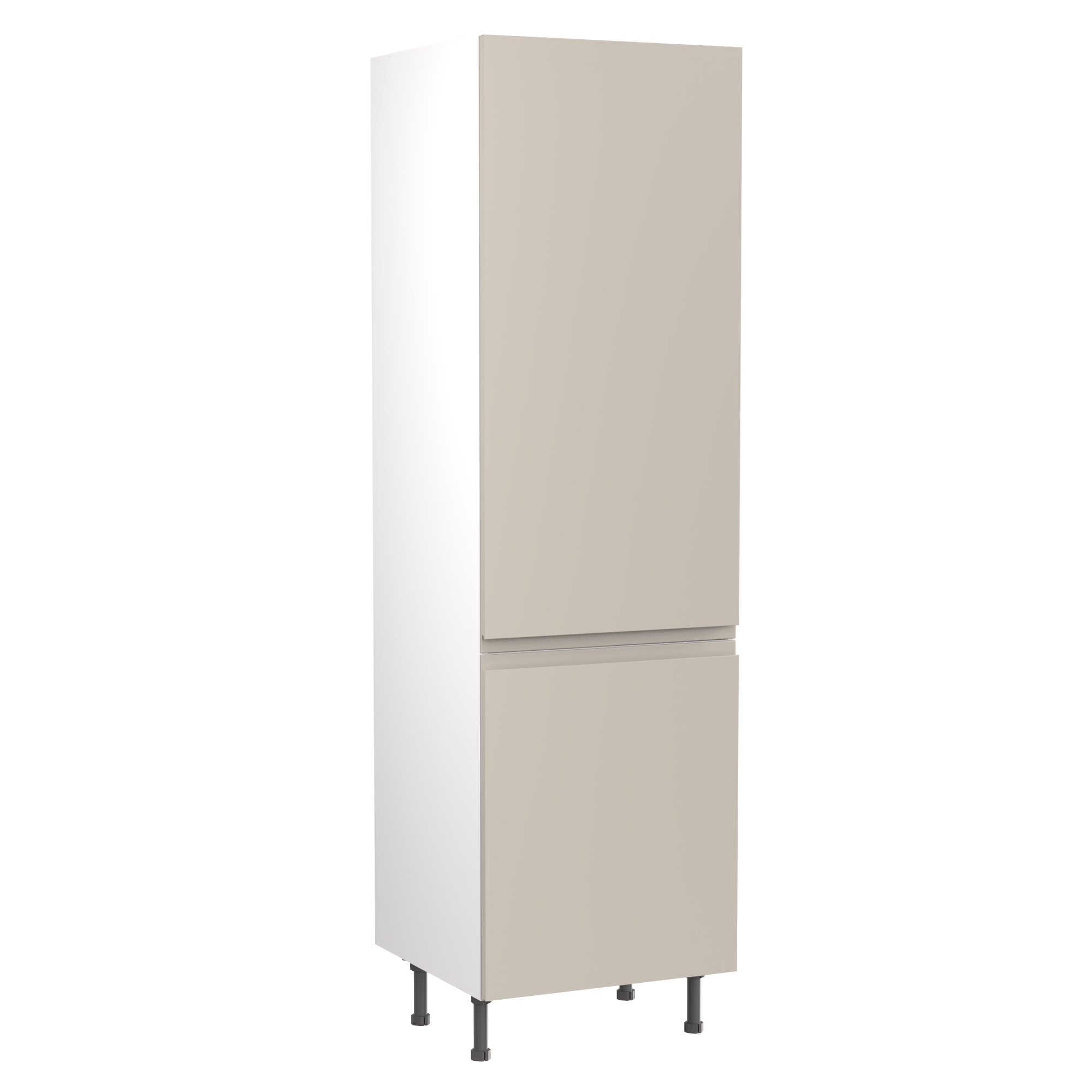 Flatpack 70/30 Fridge Freezer Tower J-pull Super Gloss Light Grey 600mm - FKKJ0222 Price Comparisons | Compare The Build