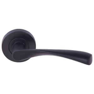 Eden Matt Black Round Rose Door Handle - 1 Pair | Compare The Build