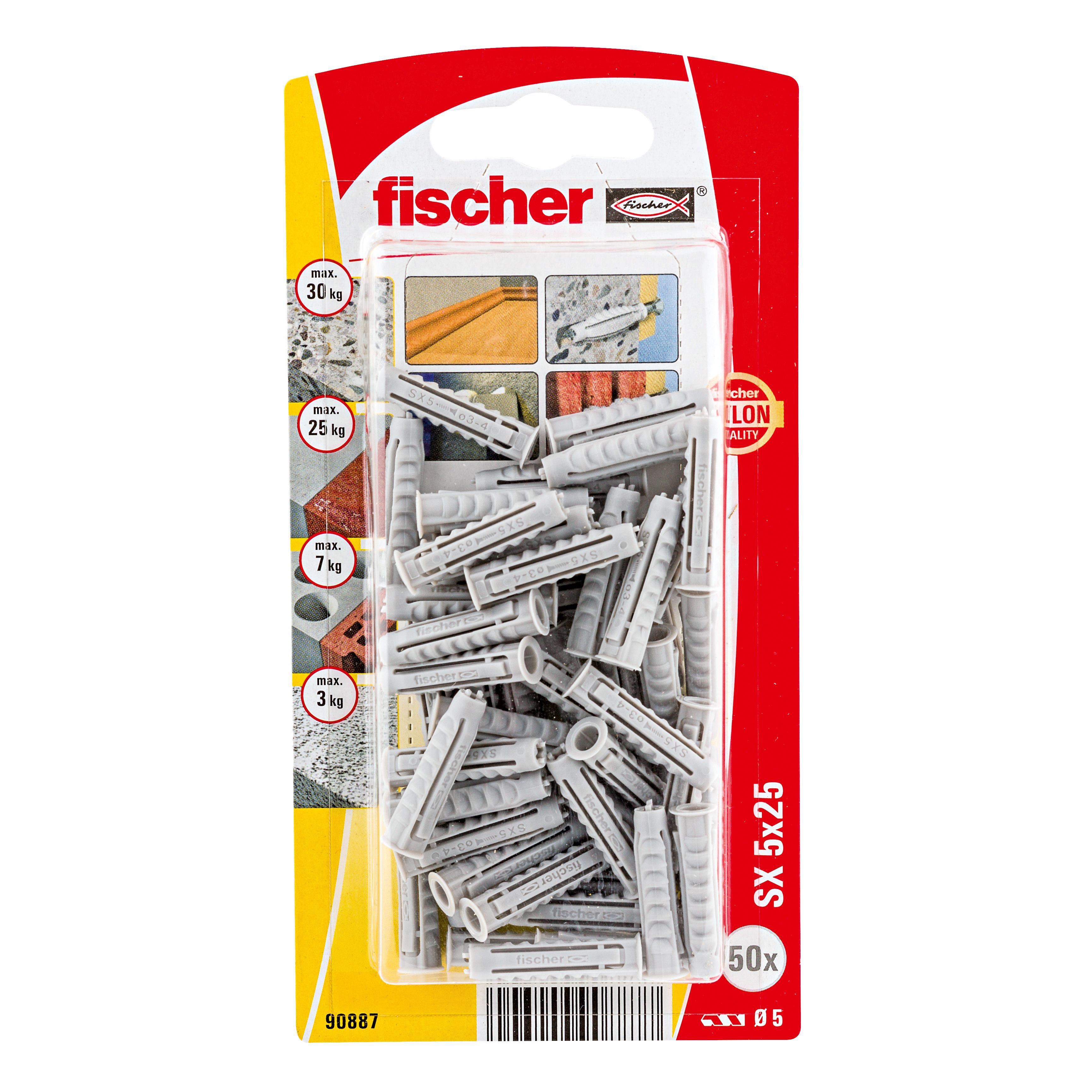 Fischer Nylon Wall Plug (L)25mm (Dia)5mm, Pack Of 50 Price Comparisons | Compare The Build