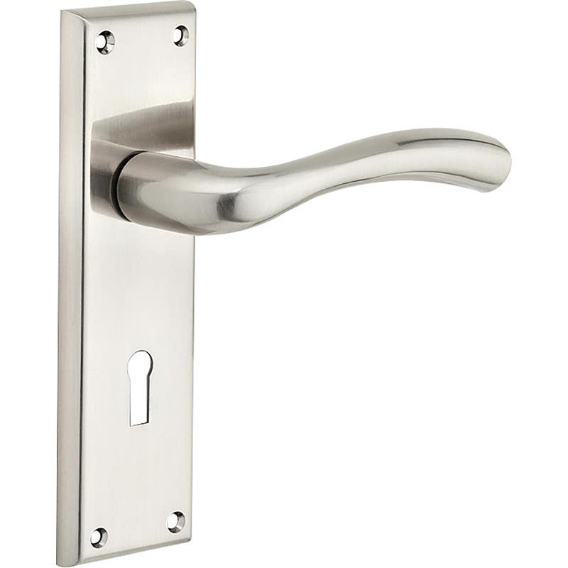 Minerva Lever Lock Door Handle - Brushed Satin Nickel (Pair) Price Comparisons | Compare The Build